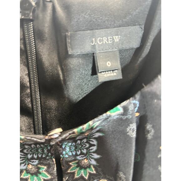 J. Crew Silk Cap‎ Sleeve Mirrored Floral Dress size 0 Preowned - Picture 3 of 3